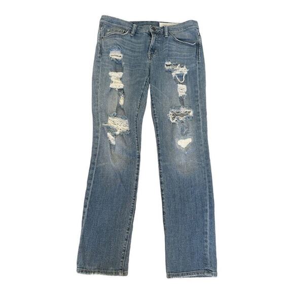 Treasure & Bond - Boyfriend Fit Ripped Faded Denim Jeans - Size 27 - Picture 9 of 15